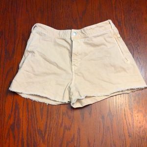 Zara Light Tan/Cream Cut-off Shorts